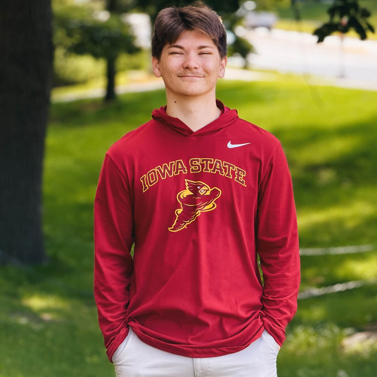 Nike Punching Cy Cardinal Hooded Long Sleeve